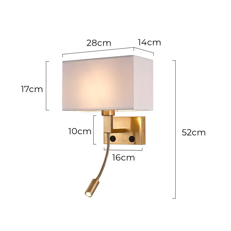 Stoffen Lampenkap Wandlamp E27 LED Wandlamp Met spots