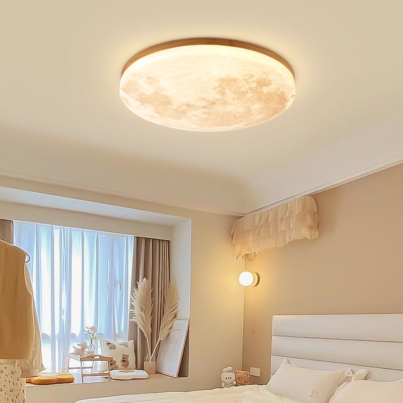 Nordic Minimalistische Maan Ronde PVC LED Plafondlamp