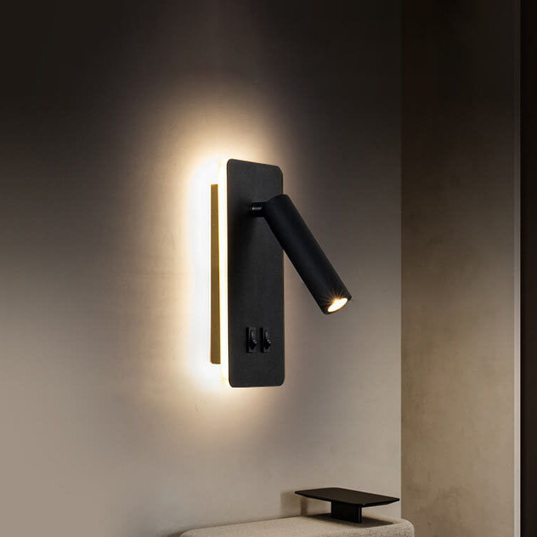 Nordic Minimalistische Vierkante Spotlight Rotatable LED Lees Wandlamp