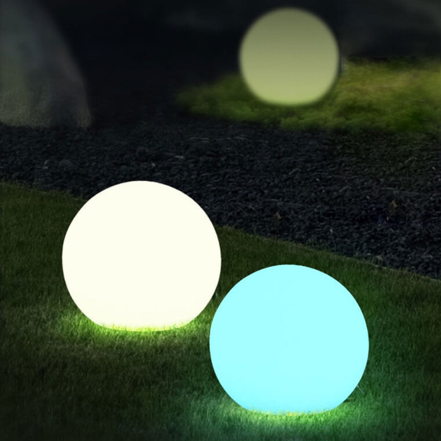 Zonne-energie Waterdichte PE Sferische LED Buiten Decoratieve Tuinlamp