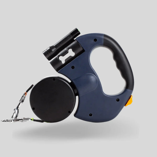 Auto Retractable Dubbele Hondenriem met Zaklamp