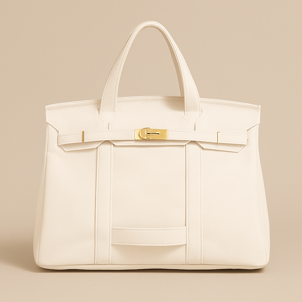 Premium canvas shopper met versterkte stalen details