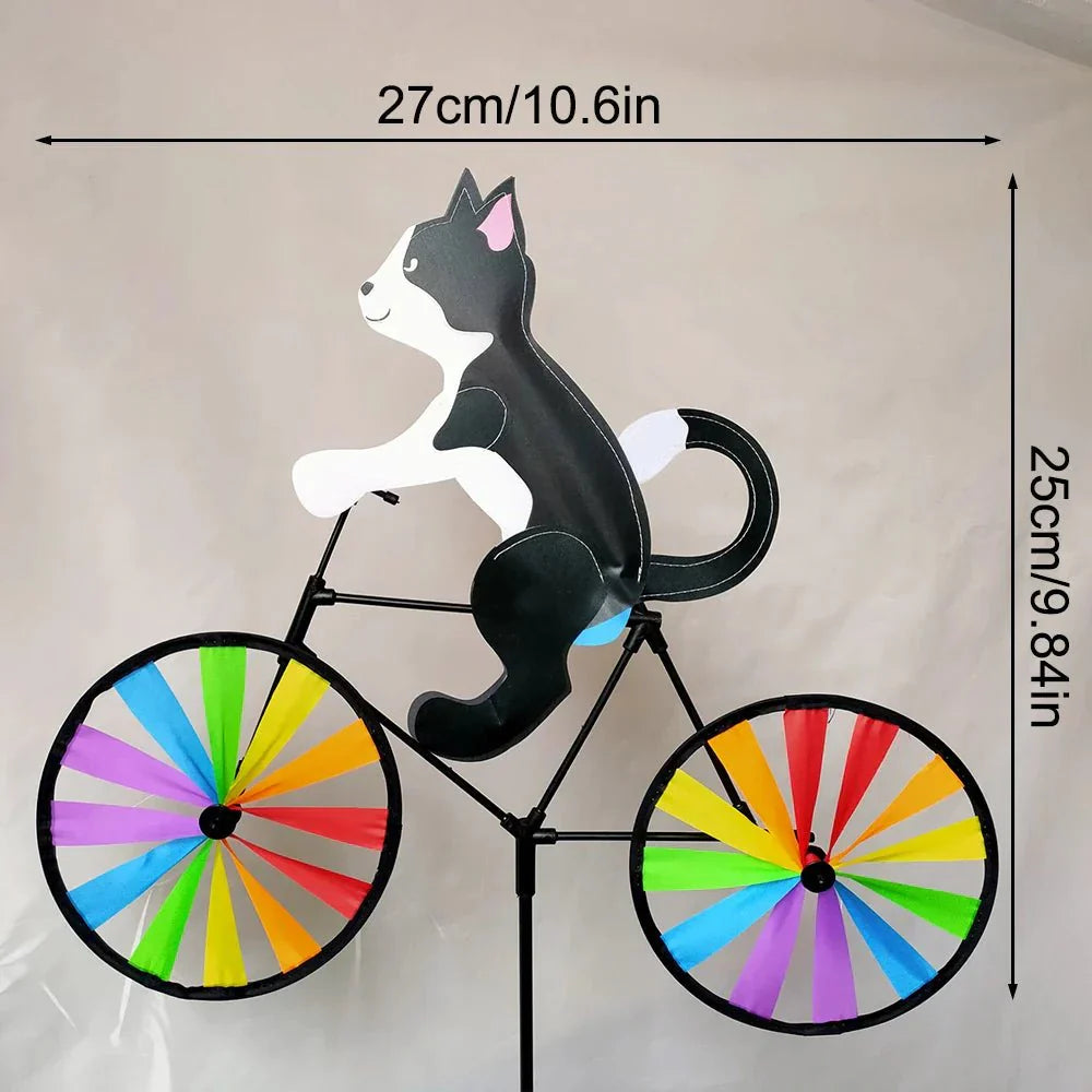 Garden Decoration | Windmill Cat Bicycle | Spinbloom