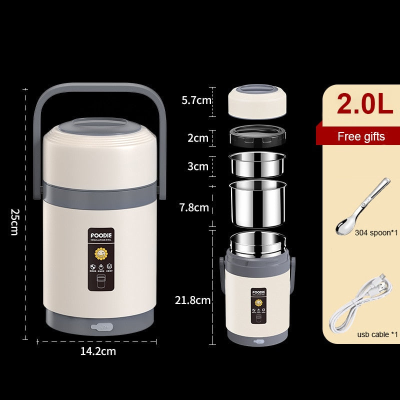 USB Verwarmde Lunchbox Draagbare Voedselverwarmer