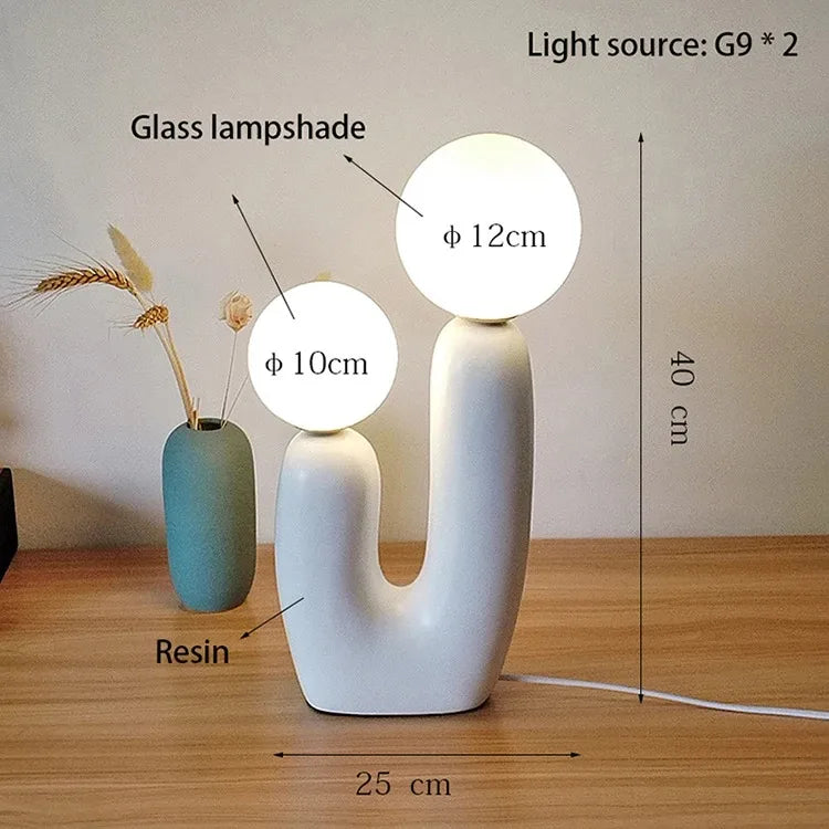 Dubbelglas Tafellamp Zachte Kleuren