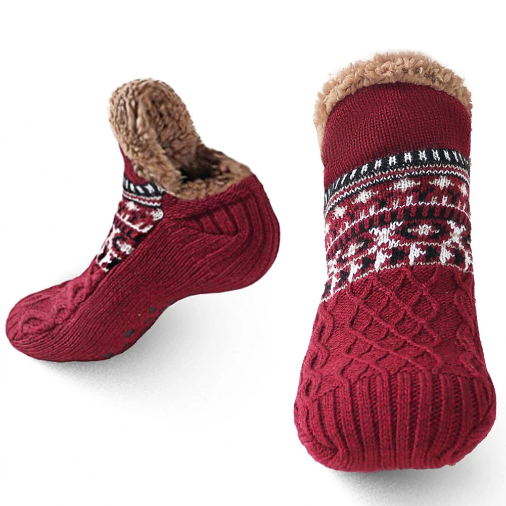 Nordhütte | Thermo-Huis Sokken Winter | Antislip Knuffelsokken voor Dames & Heren | Dikke voering & extra warm | Zachte Antislip Bed Sokken voor Thuis & Kerstmis