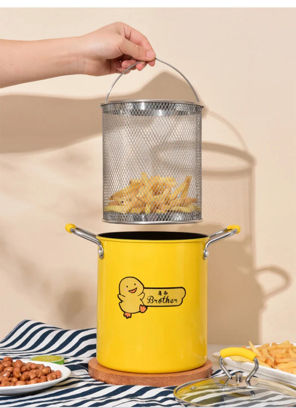Frituurpan met Deksel, Rekje en Oliefilter