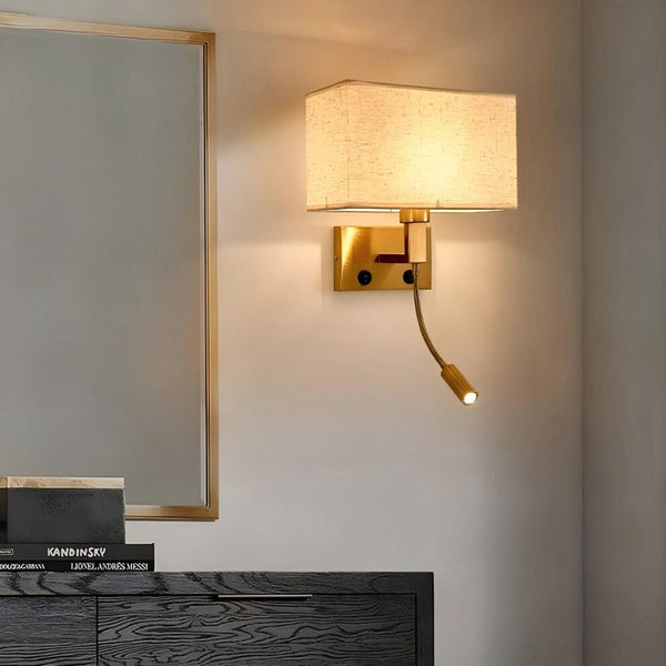 Stoffen Lampenkap Wandlamp E27 LED Wandlamp Met spots