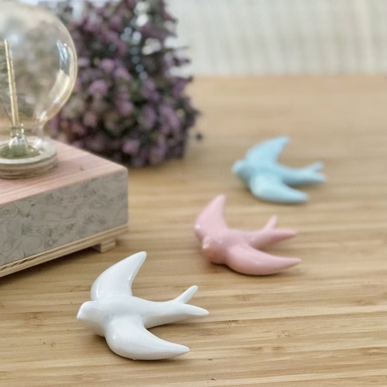 Keramische Duif Vogel Muurhanger