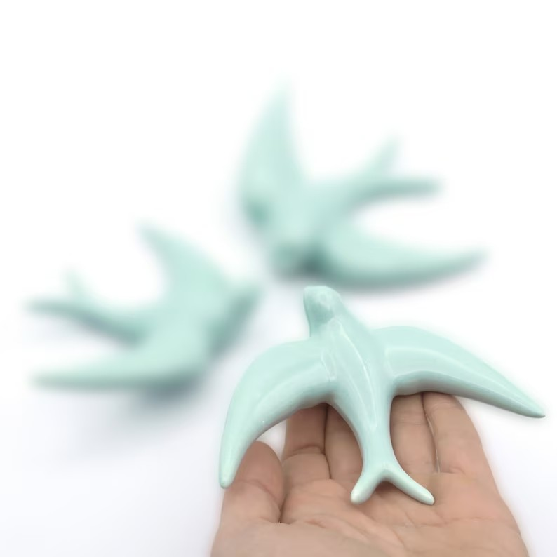 Keramische Duif Vogel Muurhanger