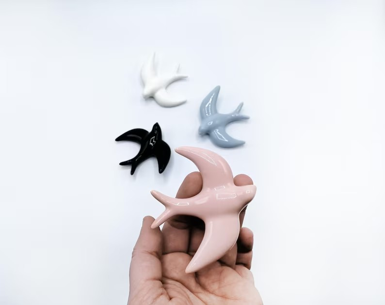 Keramische Duif Vogel Muurhanger