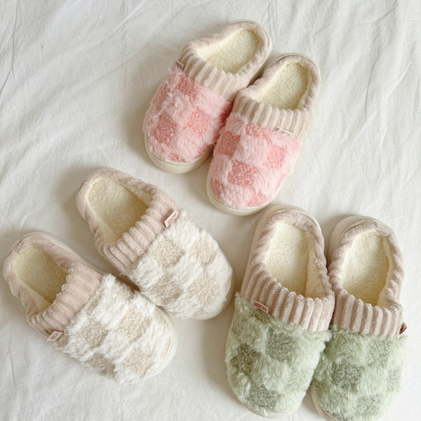 Winter Teen Wrap Warme geruite Katoenen Pantoffels