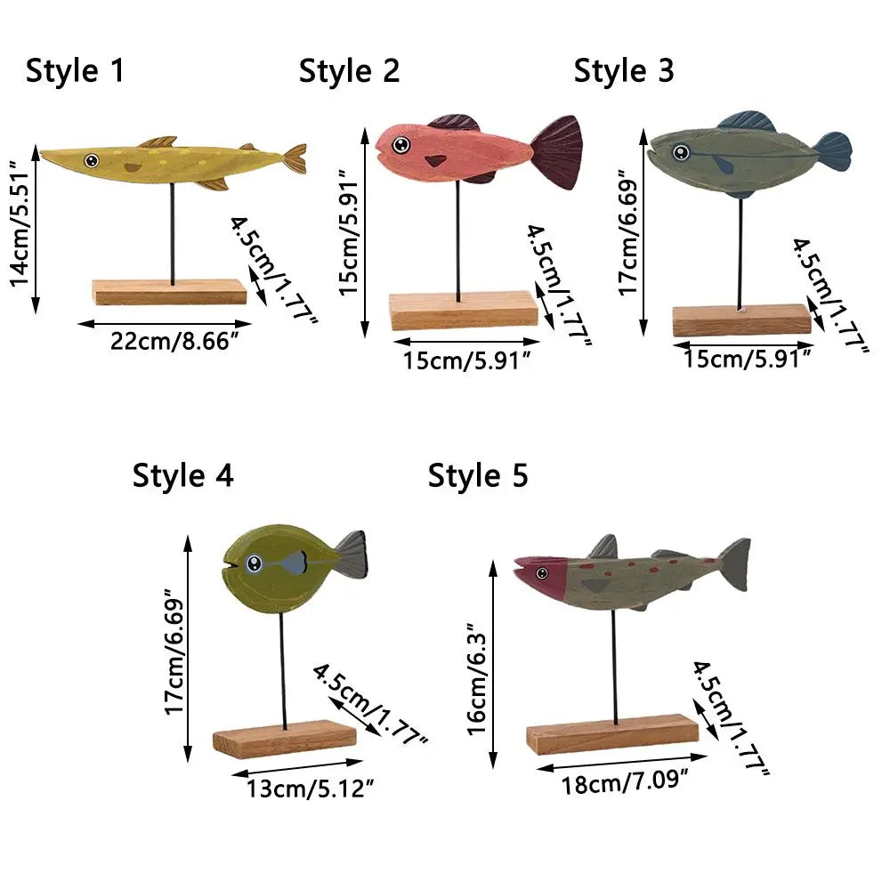 Handgemaakte Houten Vissculptuur