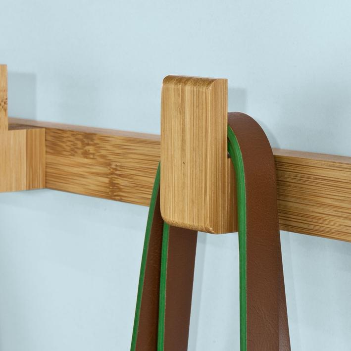 Stevige en Lichtgewicht Bamboe Wandrek met 6 Haken