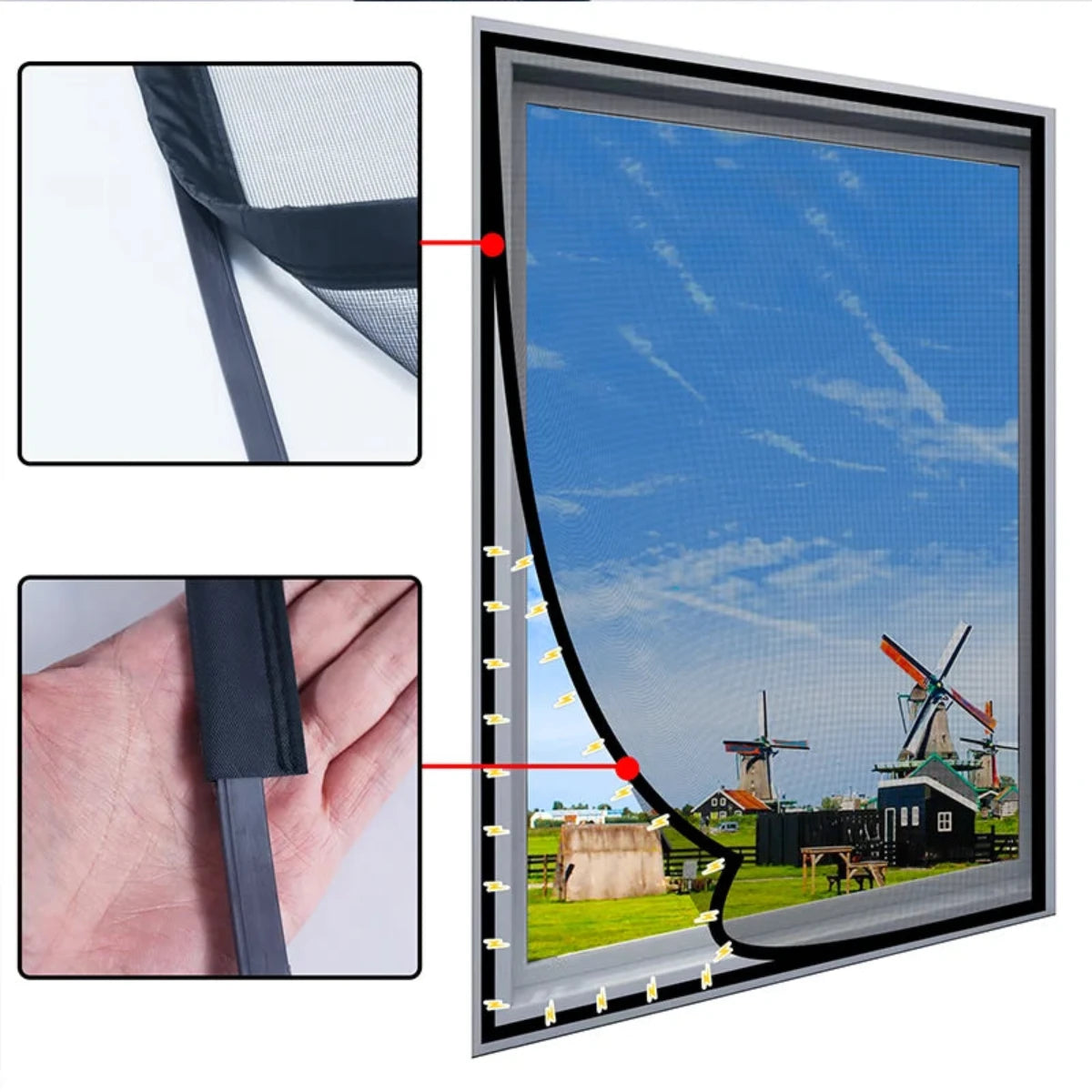 Muskietennet Raam Zwart