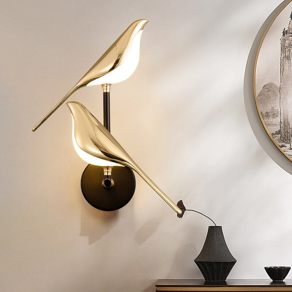 Gouden Vogel LED Wandlamp