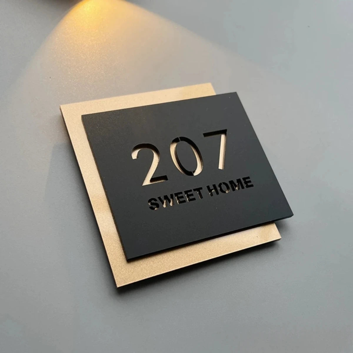 Acryl Uniek Huisnummerbordje Square