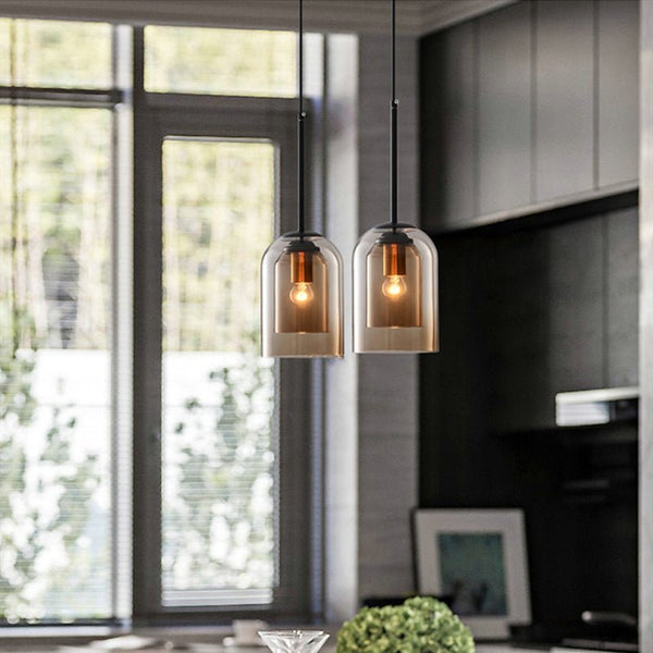 Dubbellaagse Glazen Hanglamp