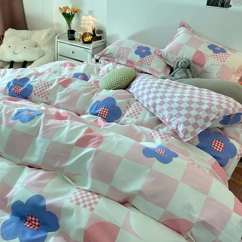 Geruite Beddengoed Set