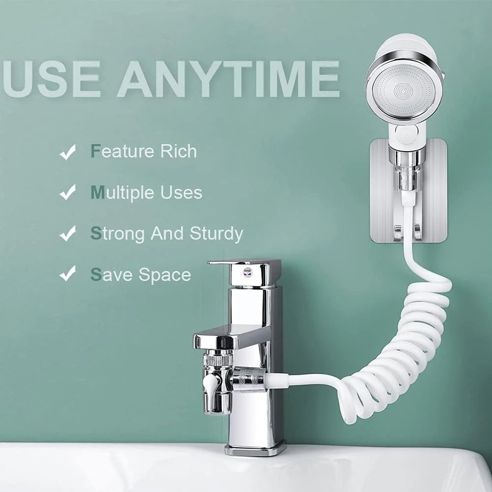 3 in 1 Flexibele Handdoucheset met Stopknop