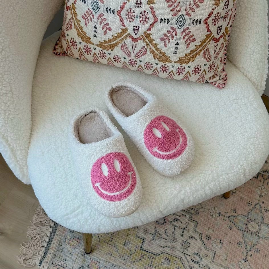 Smiley Gelukkig Gezicht Katoenen Pantoffels Schoenen Antislip