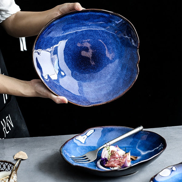 Blauwe Keramiek Dinerbord