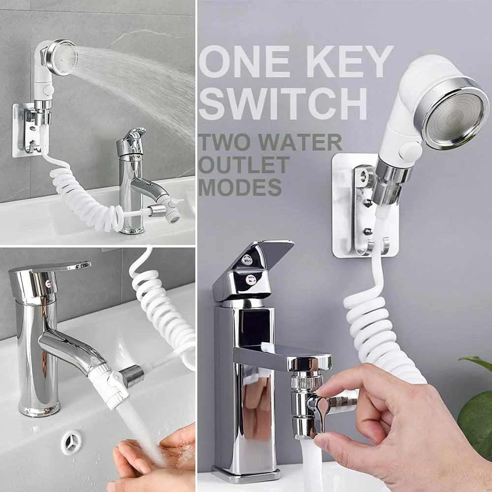 3 in 1 Flexibele Handdoucheset met Stopknop