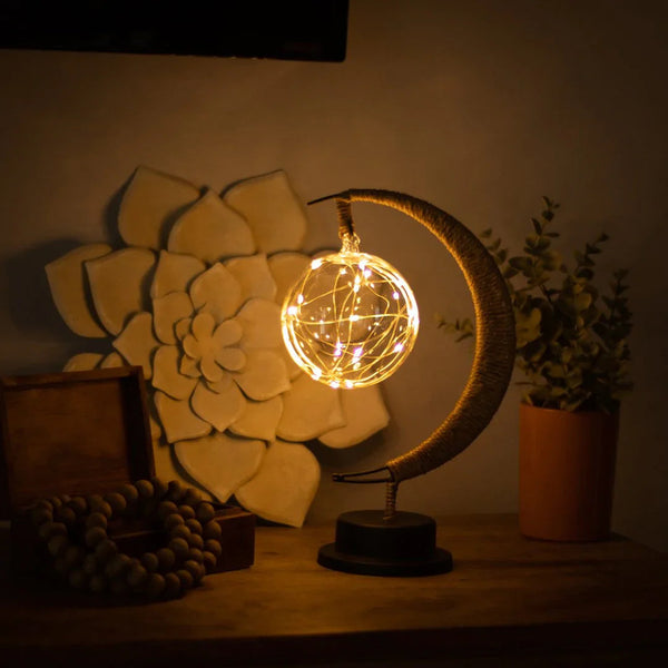 Maanlamp Rotan Handgemaakt LED