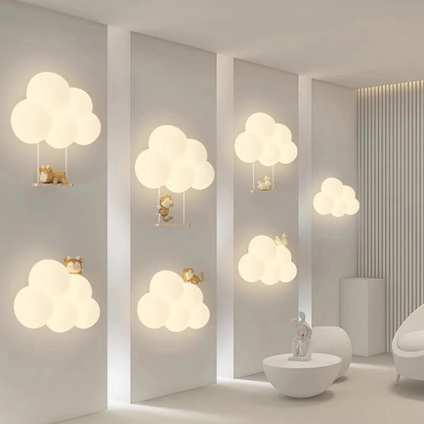 Kinderkamer Wandlamp Cloud en Monkey