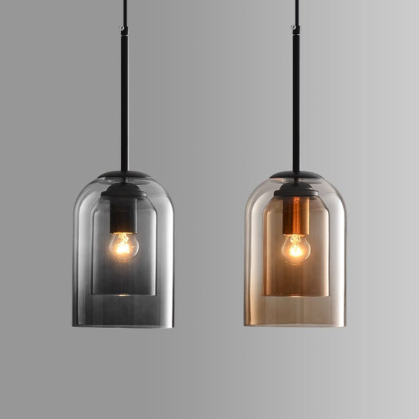 Dubbellaagse Glazen Hanglamp