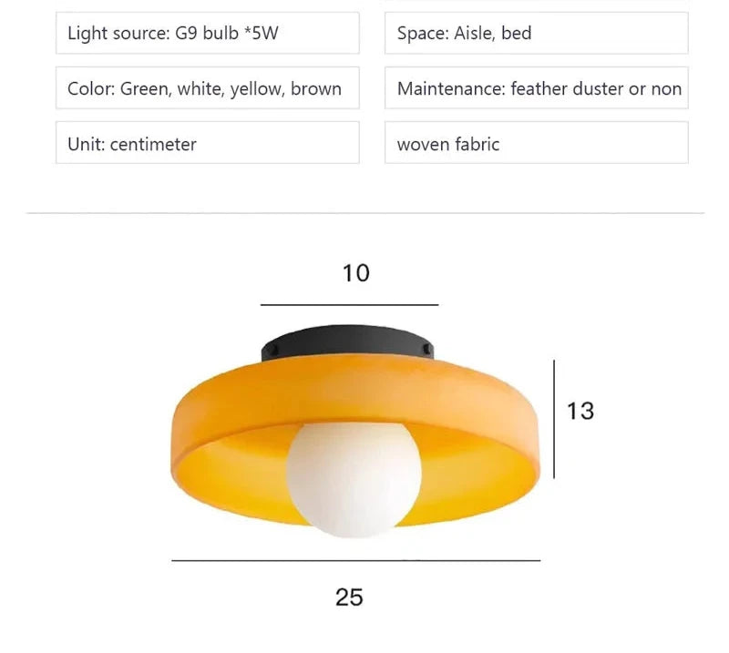 Vintage Glazen G9 Plafondlamp Entree Gangpad Balkon