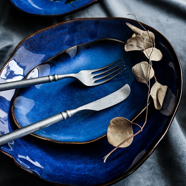 Blauwe Keramiek Dinerbord