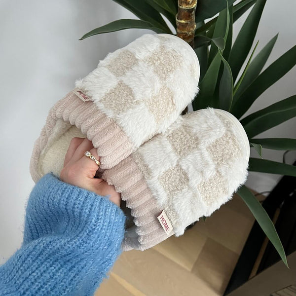 Winter Teen Wrap Warme geruite Katoenen Pantoffels