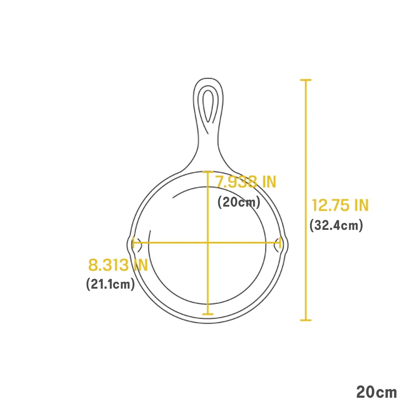 Non stick gietijzeren koekenpan met gietlip