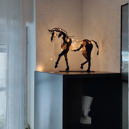 Rustieke Paarden Beeldje Lamp
