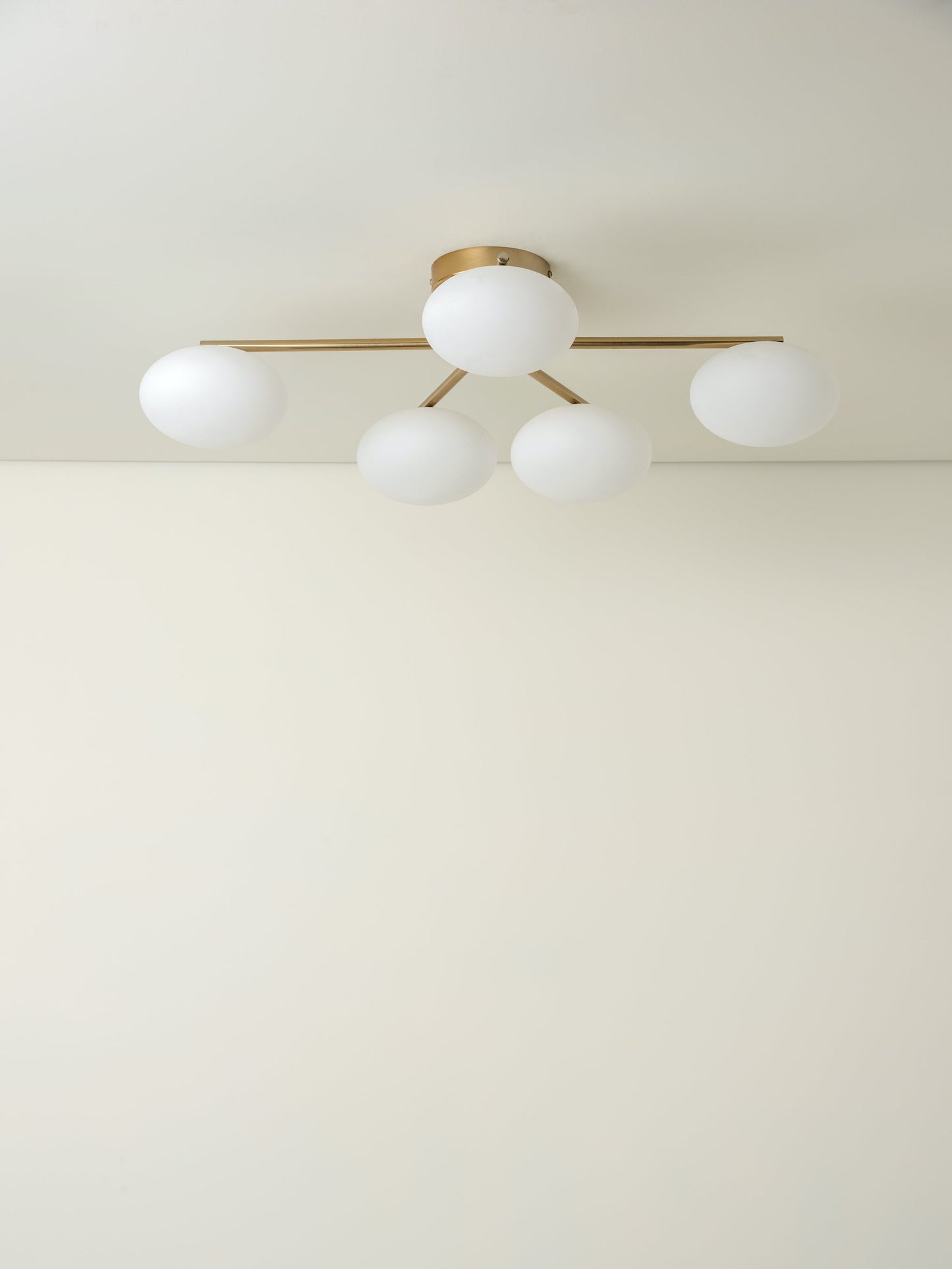 Stijlvolle 5-lichts messing plafondhanger