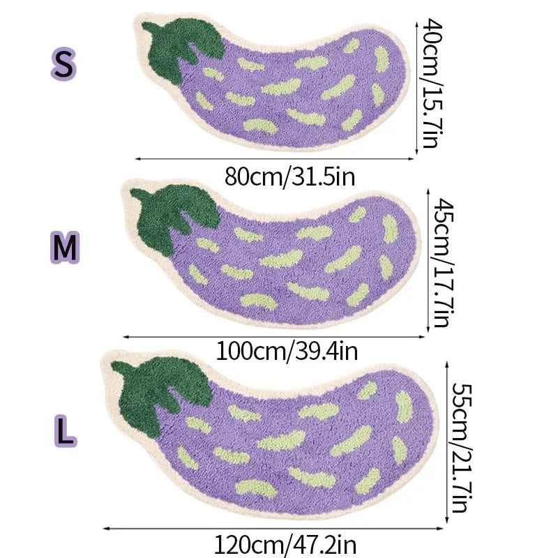 Antislip Fruit Boogvormig Waterabsorberend Badkamerkleed Toilet