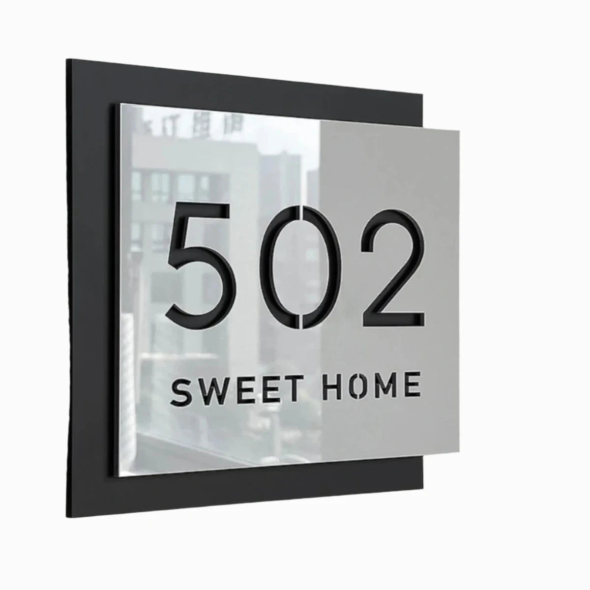 Acryl Uniek Huisnummerbordje Square