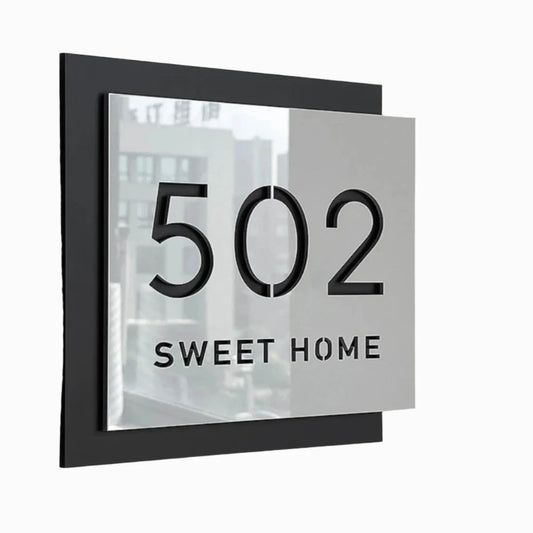 Acryl Uniek Huisnummerbordje Square