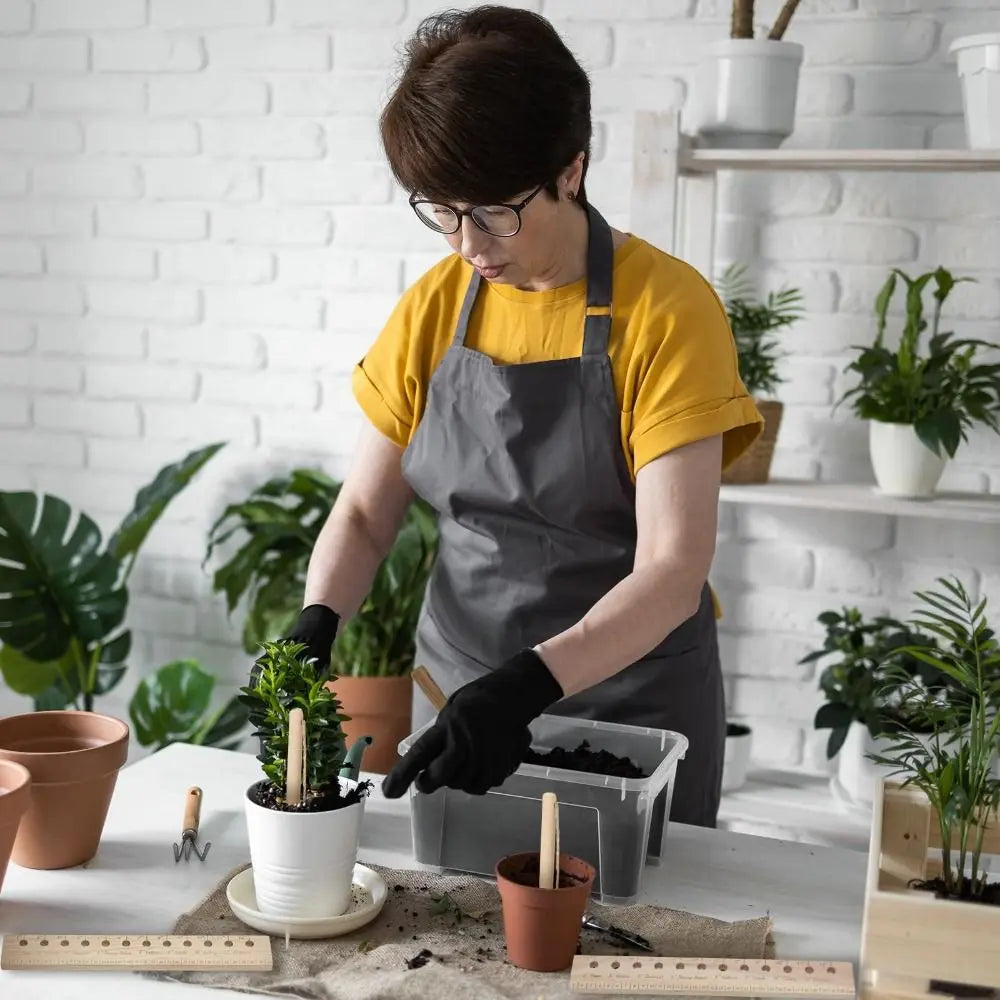 Houten Zaadafstand liniaal en Dibber Gereedschap