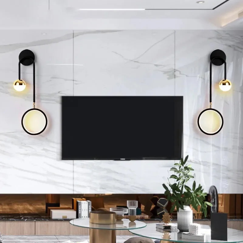 Zwarte design wandlamp