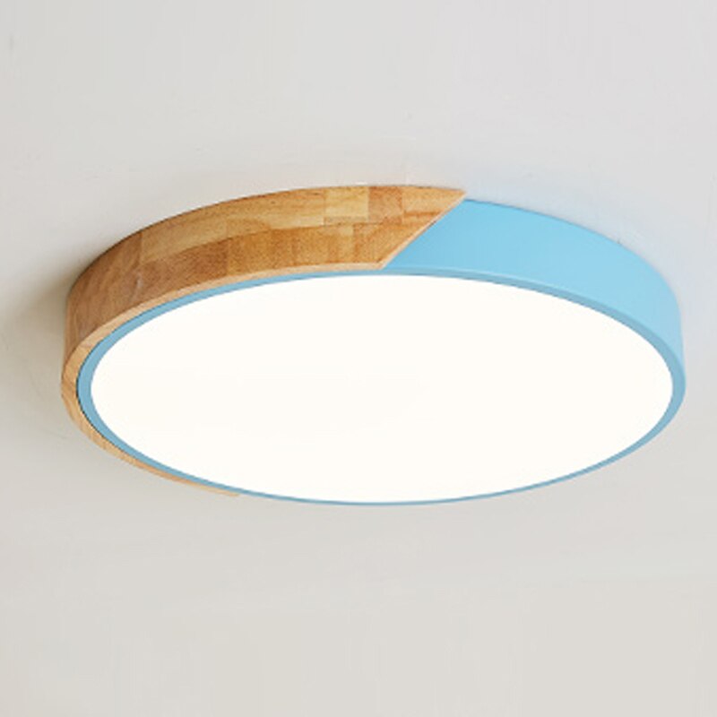 Zwart en hout plafondlamp