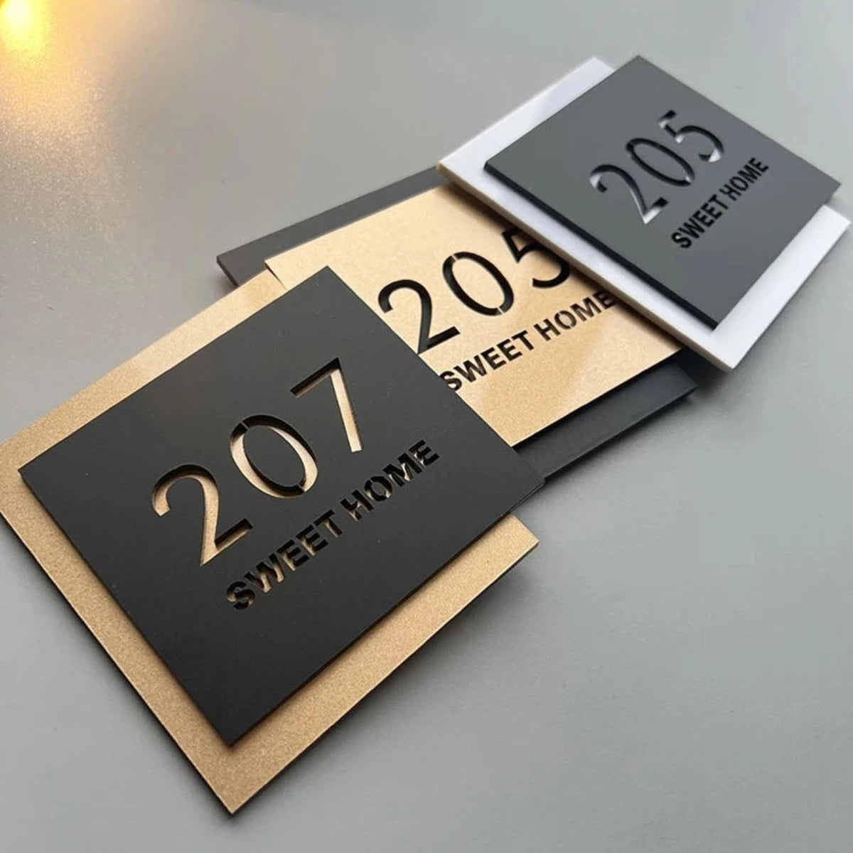 Acryl Uniek Huisnummerbordje Square