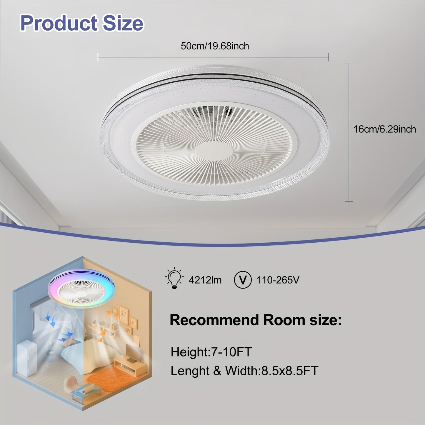 Smart Plafondventilator met Led Licht