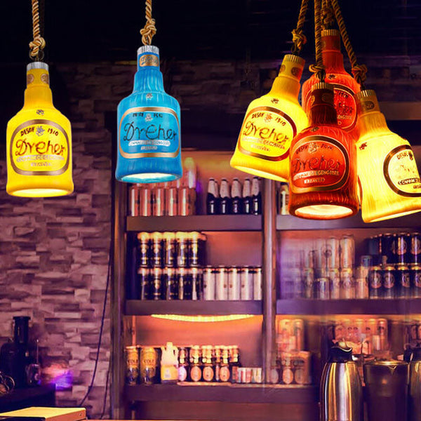Kleurrijke Hanglamp Fles Design