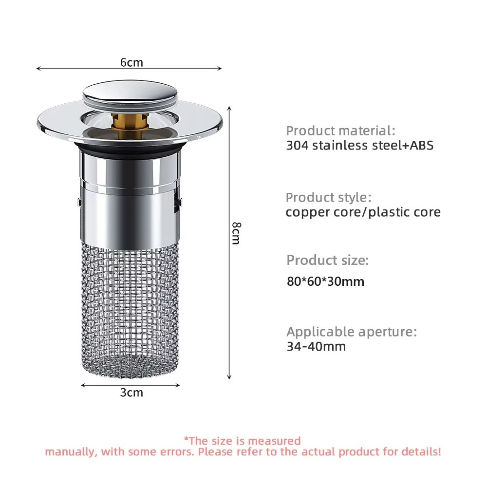 Roestvrijstalen slim pop-up anti-verstoppingszeefje