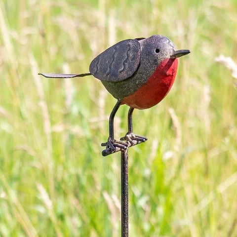 Novel Robin Bird Resin Beeld