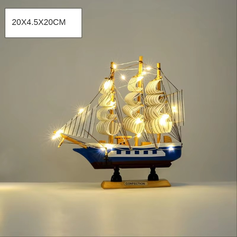 Handgemaakte Houten Boot Vlot Zeil – Nautisch Decor voor Jouw Ruimte