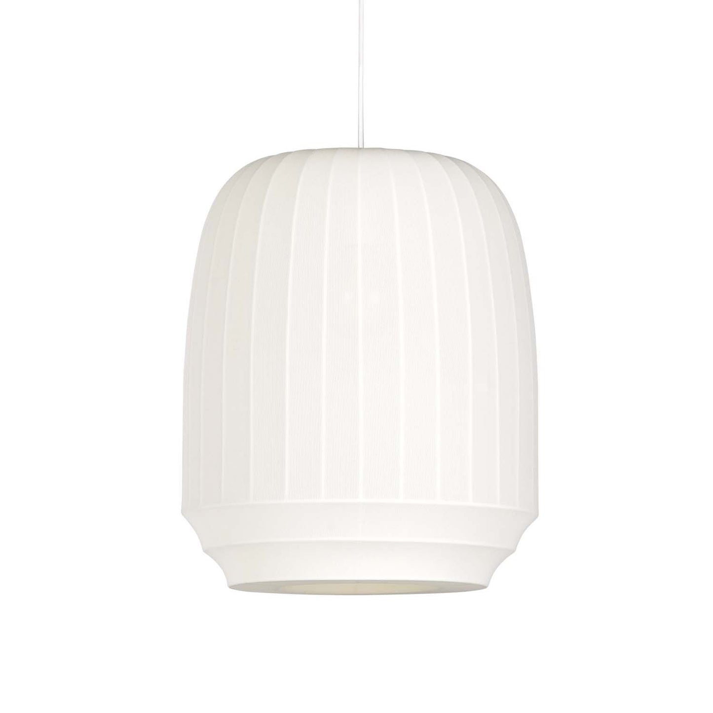 Tradition - Witte stoffen hanglamp in Japandi-stijl, ontwerp door een designer