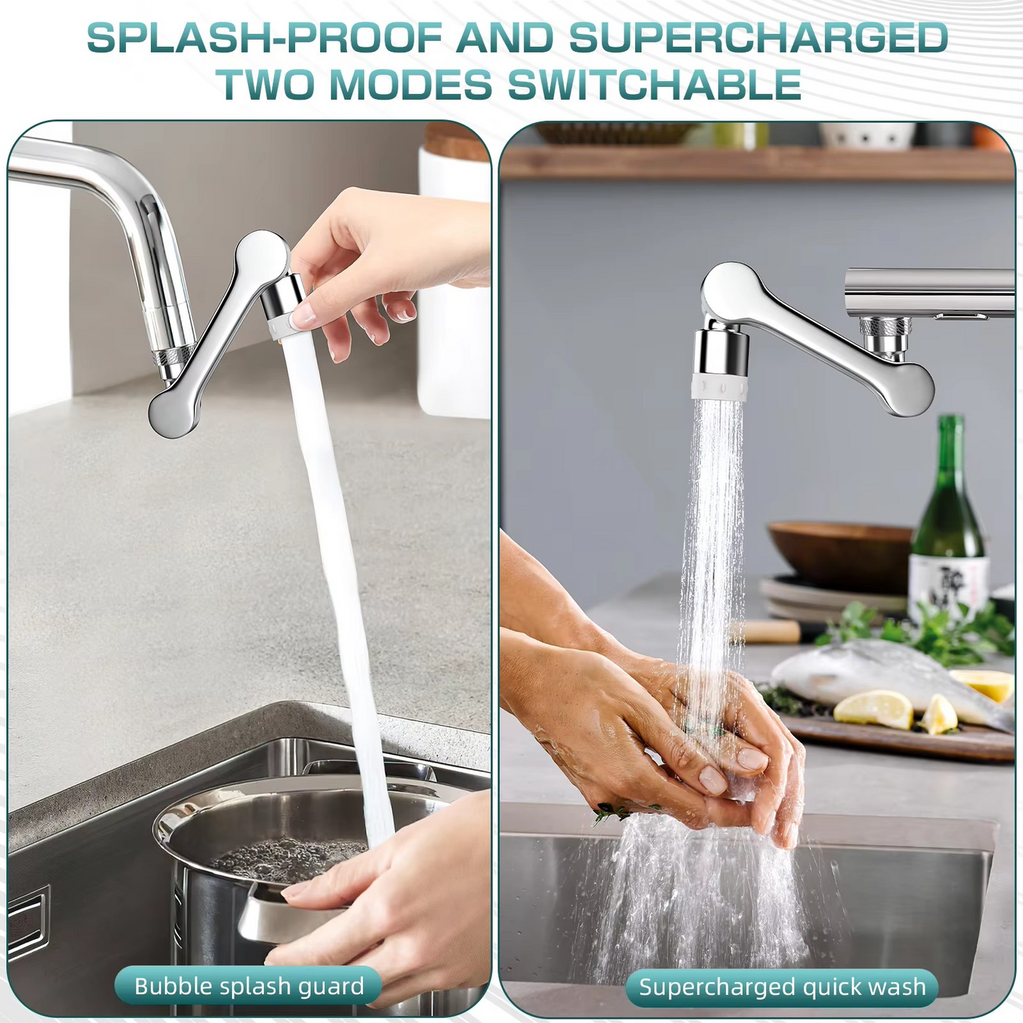 1080 ° Roterende Kraan Mondstuk Kraanverlenging